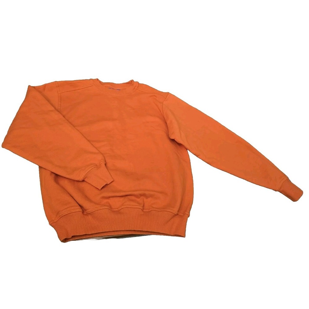 Vintage PLUMA Russell Athletic Blank Orange Crewneck Sweatshirt Med Heavyweight